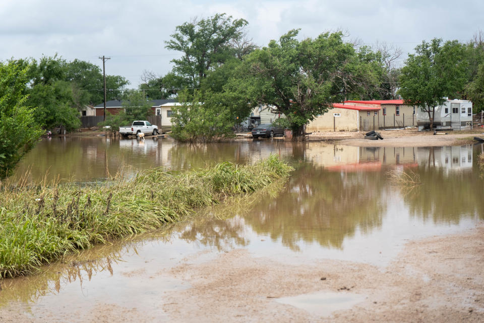 A playa lake off Highway 385 in Hereford left many homes without usable water and flooded homes in the area.