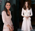 <p>This pink peplum Alexander McQueen dress was first worn by Duchess Kate in April 2014 and made a reappearance in May 2016. </p>