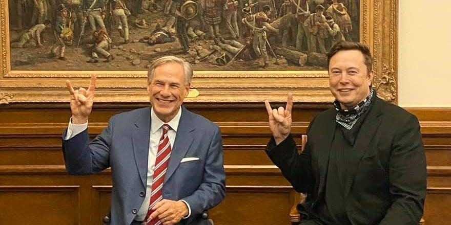 Elon Musk with Texas Governor Greg Abbott