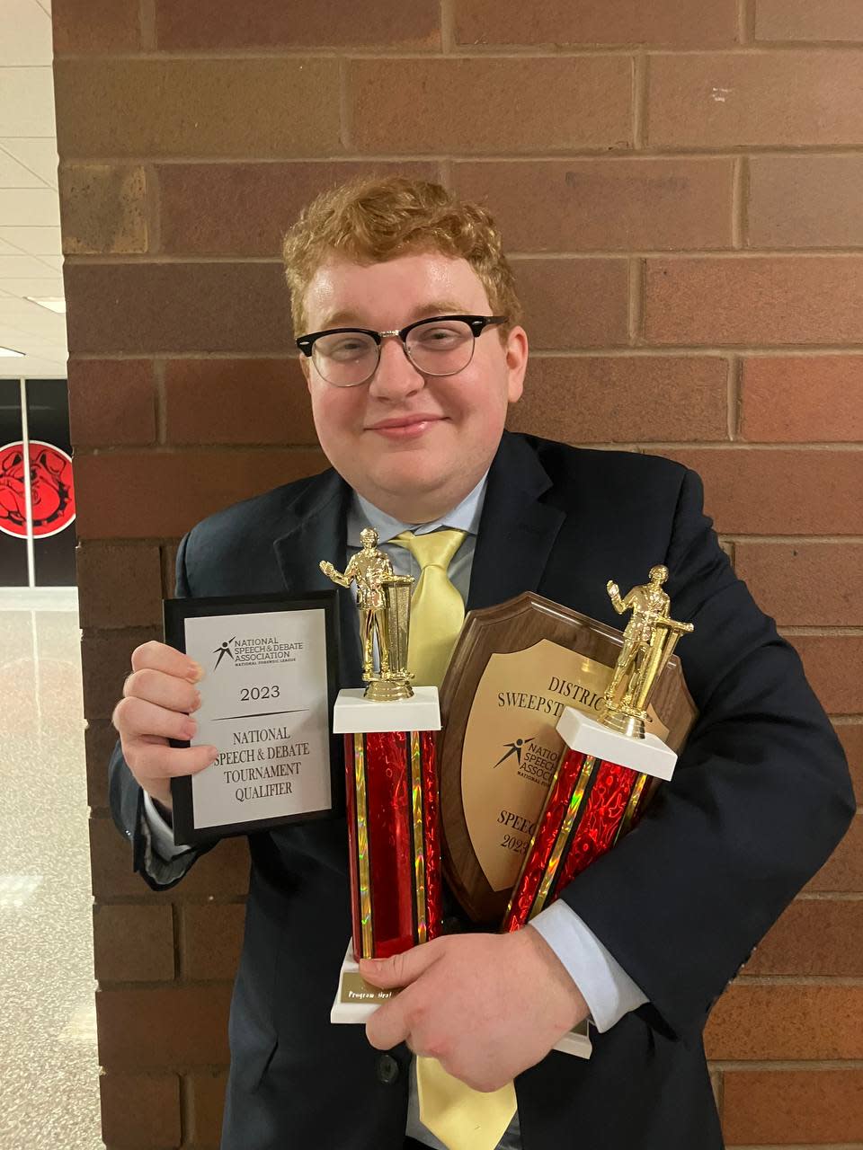 Jason Folk won in both Original Oratory and Program Oral Interpretation, becoming the first competitor in Eastern Ohio’s history to win districts in two events.