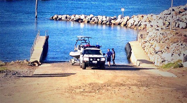 Water police wrap up today's search. Photo: @RoscoeWhalan7.