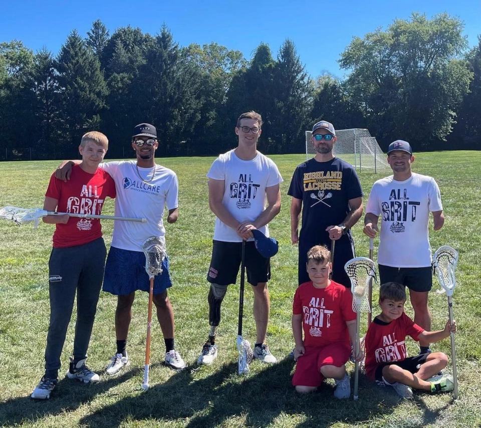 Highland girls lacrosse coach Ian Becker volunteered in September at a NubAbility event in Pennsylvania, helping coach young athletes with limb deformities.