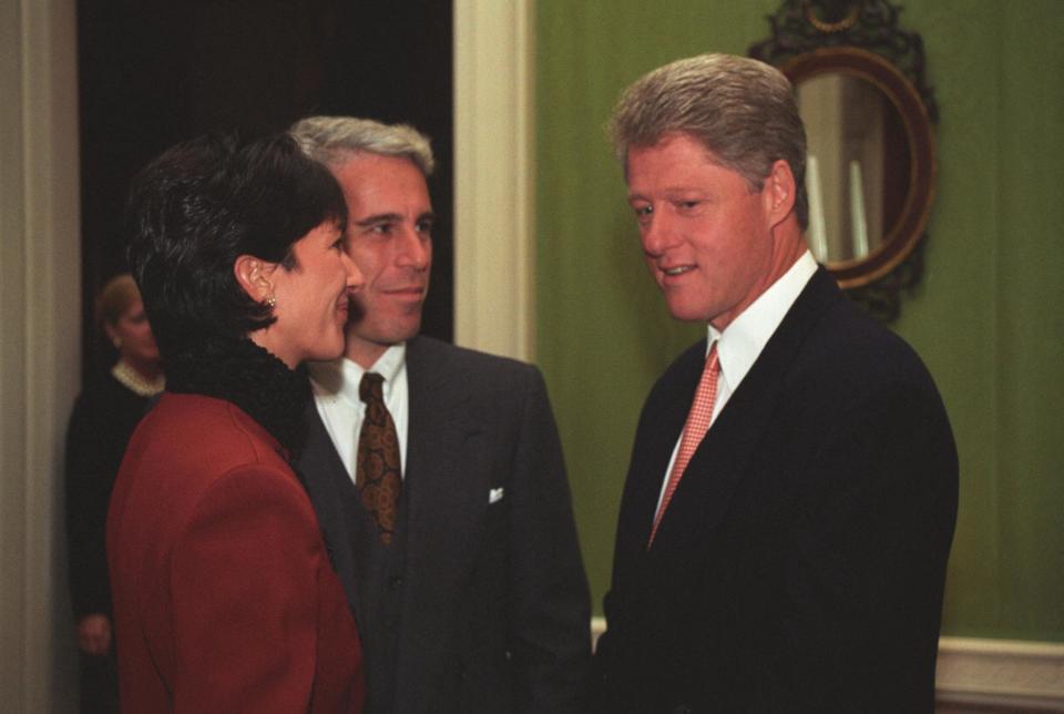 New photos of infamous sex offender Jeffrey Epstein and associate Ghislaine Maxwell at the Clinton White House, one day after Maxwell pleaded not guilty to sex-trafficking charges.