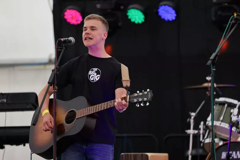 Joe from the Big Gig Showcase entertains the crowds at the Tynedale Beer and Cider Festival 2023 in Corbridge