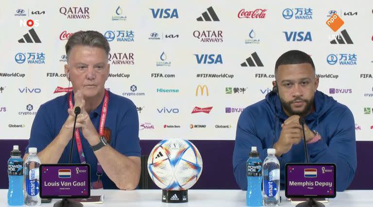 Van Gaal y Depay, en la previa del cruce de Países Bajos con la Argentina en Qatar 2022