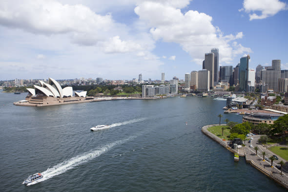 Mandatory Credit: Photo by Phil Hill/REX (1937200aa) View of Sydney Harbour from the Harbour bay bridge Various Australia - 2012  