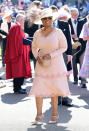 <p>The media owner and talk show host is wearing a Philip Treacy hat and Stella McCartney look. Winfrey goes to church with Doria Ragland, Meghan’s mother. <em>[Photo: PA]</em> </p>