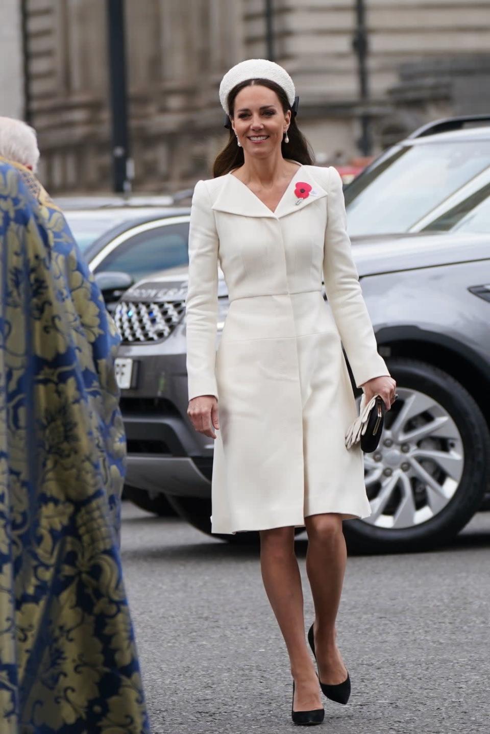 The Duchess of Cambridge arrives at Westminster Abbey, 2022 (PA)