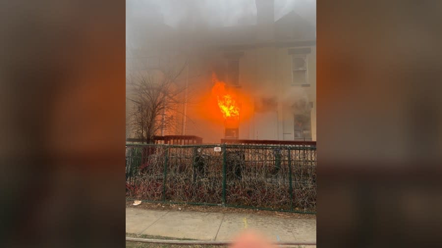 The Denver Fire Department is fighting a fire at an abandoned building near Colfax Avenue and Franklin Street.