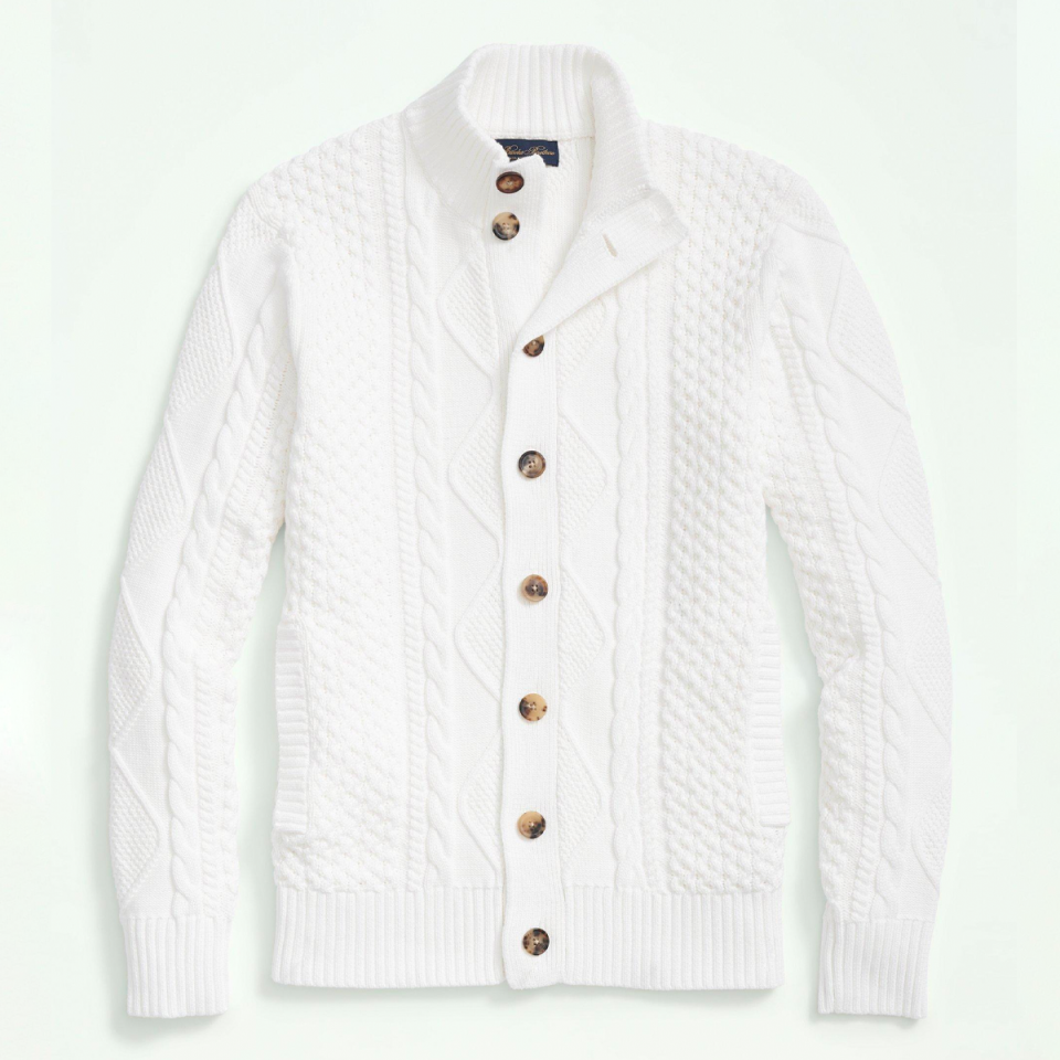 <p><a href="https://go.redirectingat.com?id=74968X1596630&url=https%3A%2F%2Fwww.brooksbrothers.com%2Fcotton-stand-collar-aran-knit-cardigan%2FMS01257.html&sref=https%3A%2F%2Fwww.menshealth.com%2Fstyle%2Fg41993573%2Fcable-knit-sweaters-men%2F" rel="nofollow noopener" target="_blank" data-ylk="slk:Shop Now;elm:context_link;itc:0;sec:content-canvas" class="link ">Shop Now</a></p><p>Cotton Stand Collar Aran Knit Cardigan</p><p>brooksbrothers.com</p><p>$187.60</p>