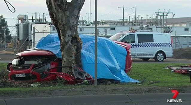 The crash scene in Laverton North. Source: 7News