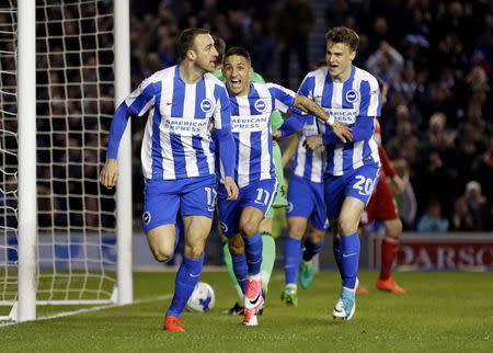 Britain Football Soccer - Brighton & Hove Albion v Birmingham City - Sky Bet Championship - The American Express Community Stadium - 4/4/17 Glenn Murray of Brighton and Hove Albion celebrates after scoring their first goal Mandatory Credit: Action Images / Henry Browne Livepic