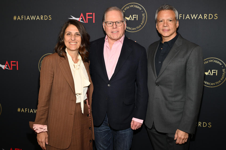 Pamela Abdy, David Zaslav and Michael De Luca at the AFI Awards 2024