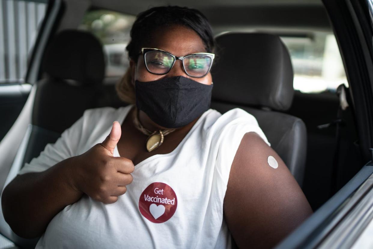 <span class="caption">Though many adults report a fear of needles, most research on needle fear has focused on children.</span> <span class="attribution"><a class="link " href="https://www.gettyimages.com/detail/photo/portrait-of-a-happy-woman-in-a-car-with-a-get-royalty-free-image/1303039108?adppopup=true" rel="nofollow noopener" target="_blank" data-ylk="slk:FG Trade/E+ via Getty Images;elm:context_link;itc:0;sec:content-canvas">FG Trade/E+ via Getty Images</a></span>