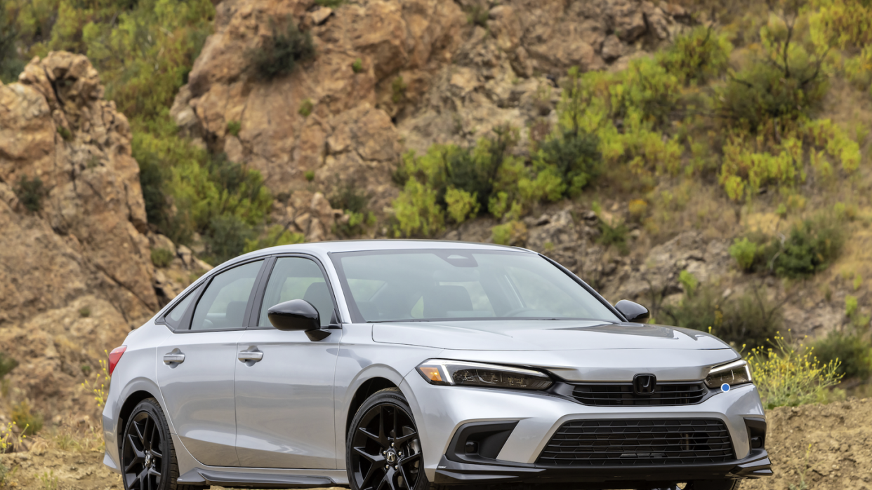 silver 2024 honda civic parked in the desert