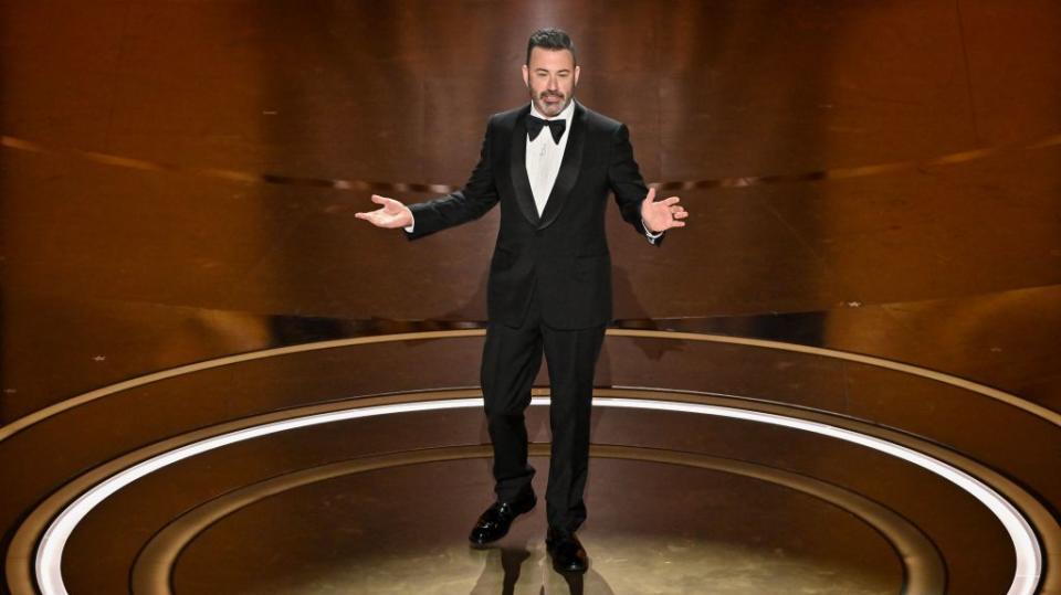 Jimmy Kimmel joked that a short clip from “Poor Things” is all that could be shown on television. Rob Latour/Shutterstock