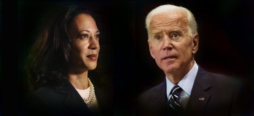 Former Vice President Joe Biden will again meet Sen. Kamala Harris of California in the second night of the Democratic debates in Detroit. The two have unveiled their Medicare plan, will debate the other candidates. Harris photo by /Marcio Jose Sanchez / AP : Biden Photo by Meg Kinnard /AP)