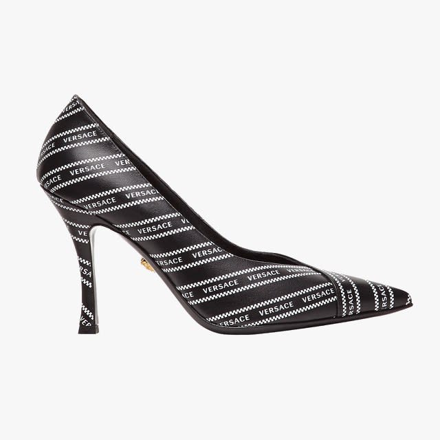 Versace Nastro Leather Pumps