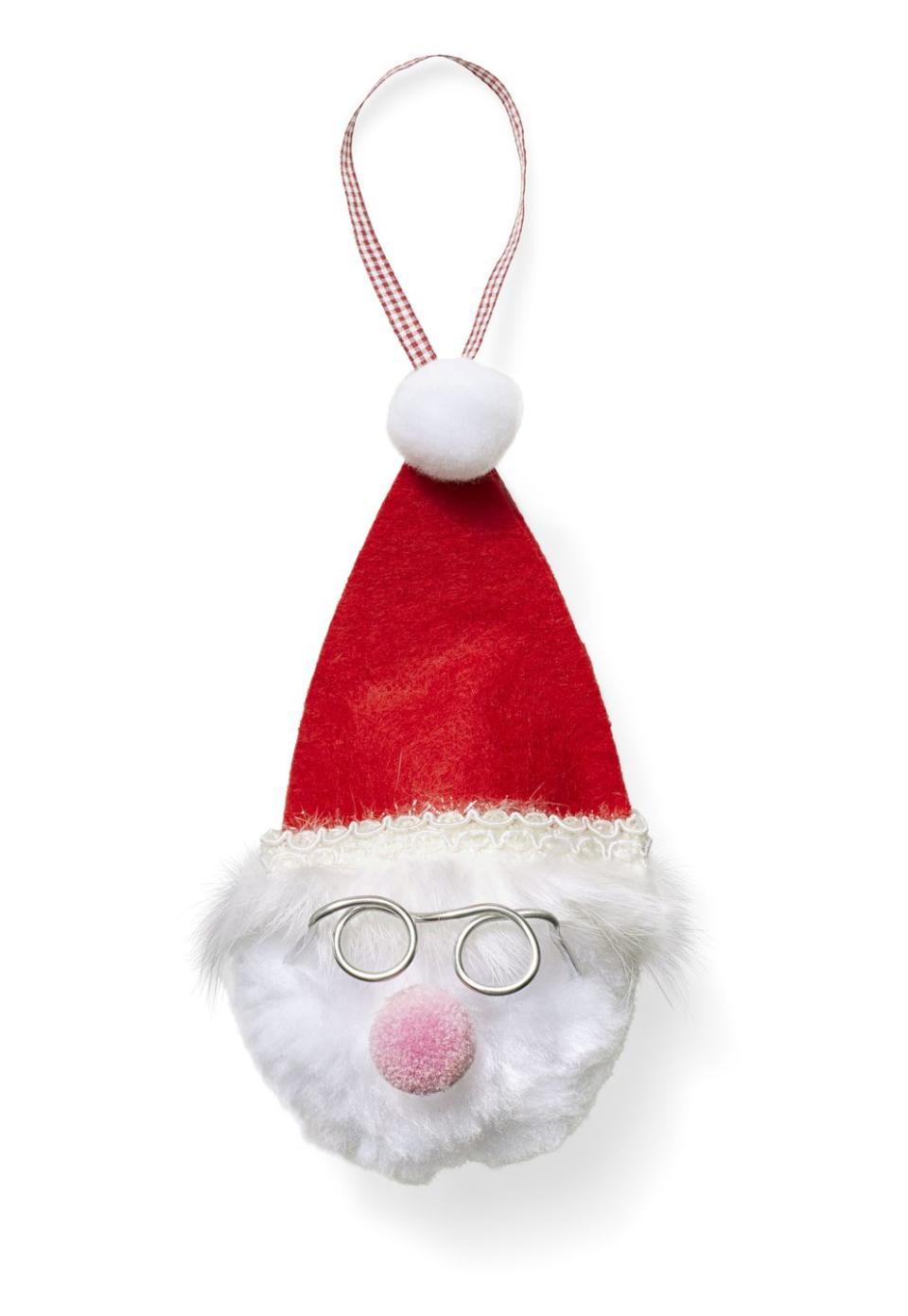 Fluffy Santa Ornament