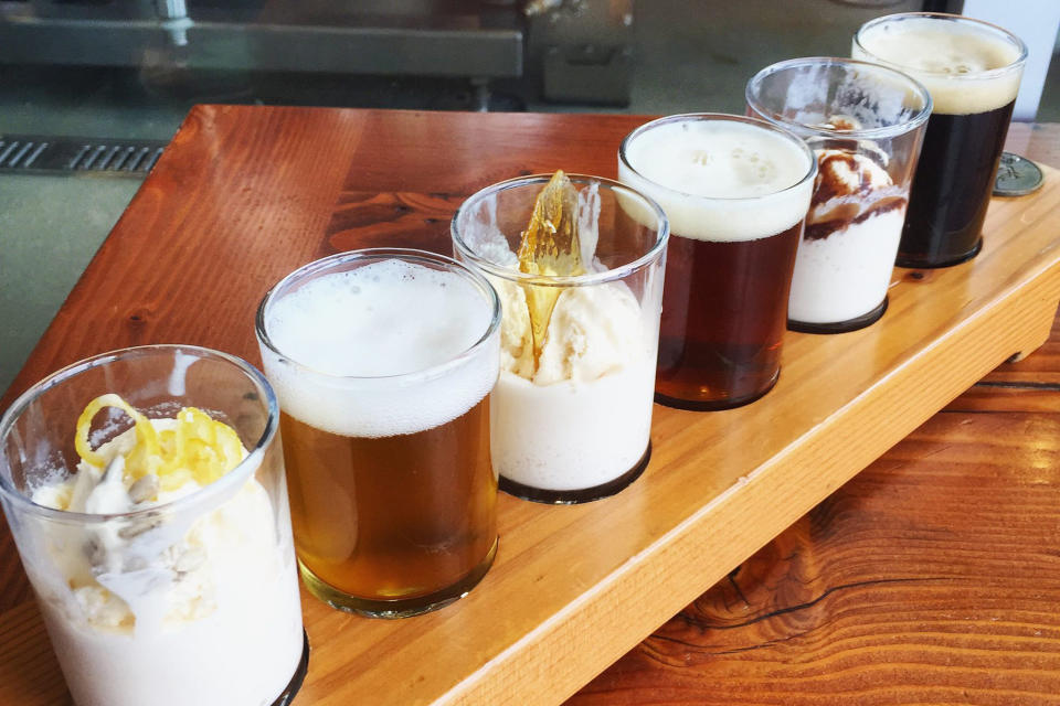 Who can resist beer paired with ice cream? (Beer from Worthy Brewing and ice cream from Addy Mac's Creamery)