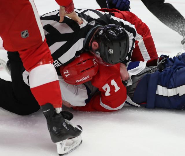 Red Wings upset about hits Dylan Larkin has taken 