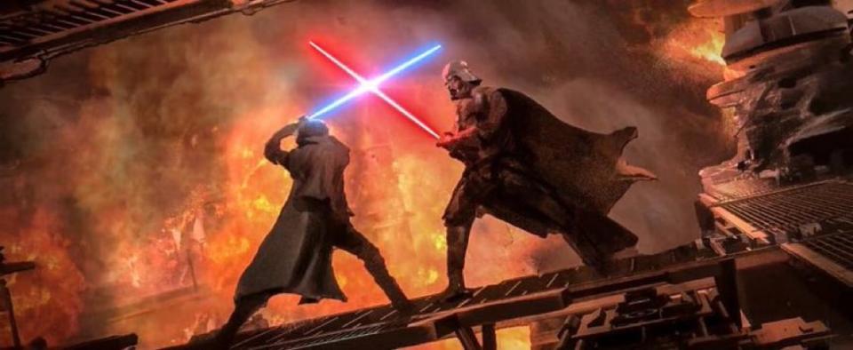 Obi-Wan Kenobi and Darth Vader square off in a piece of concept art from the upcoming Disney+ series 'Obi-Wan Kenobi' (Photo: Disney+)