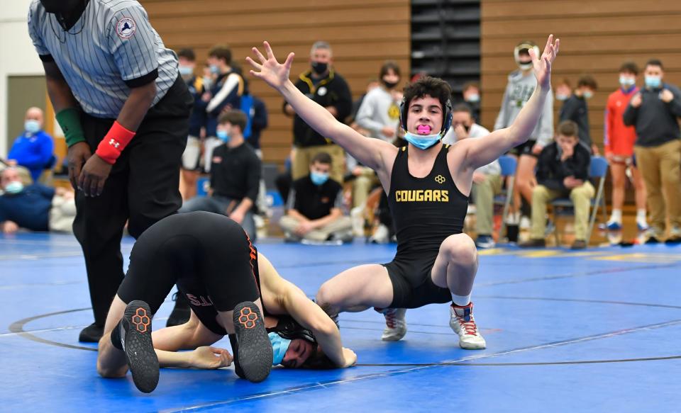 Honeoye Falls-Lima freshman Christopher Noto, who wrestled to a third-place in the 2022 state championships, hopes to lead his team past Canisteo-Greenwood and everyone else during the Section V Dual Meet Wrestling Championships.