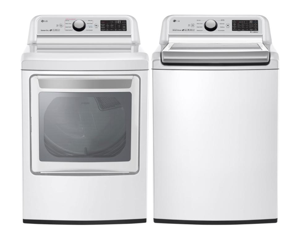 LG TurboWash Top Load Washer & Electric Dryer in White (Photo via Best Buy Canada)