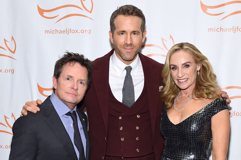 Michael J. Fox, Ryan Reynolds and Tracy Pollan attend A Funny Thing Happened On The Way To Cure Parkinson's benefitting The Michael J. Fox Foundation on November 16, 2019 in New York City.