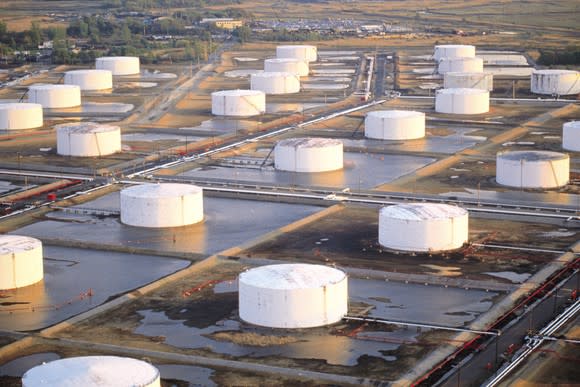 Oil storage tanks