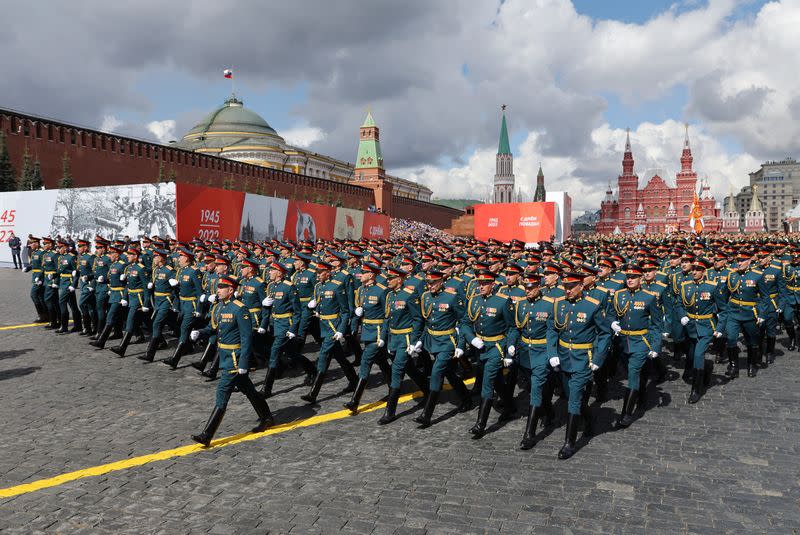 Russian troops at the Victory Day Parade in Moscow.