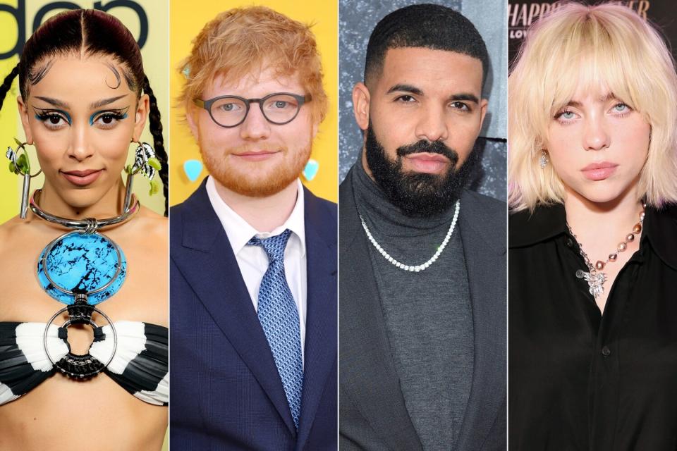 Doja Cat, Ed Sheeran, Drake, Billie Eilish