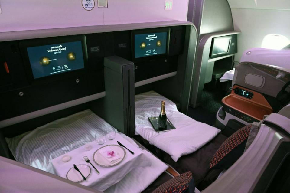 Singapore Airlines had to pay up after a customer took them to court over their lavish but “malfunctioning” business seats. AFP via Getty Images