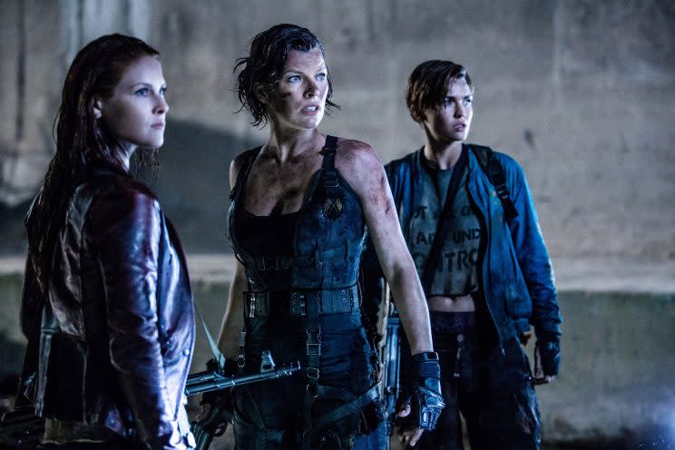 Ali Larter, Milla Jovovich, and Ruby Rose star. (Photo: Ilze Kitshoff/Screen Gems/courtesy Everett Collection)