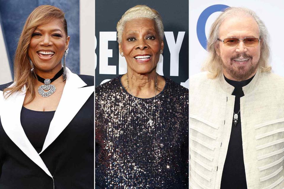 <p>MICHAEL TRAN/AFP via Getty, Matt Winkelmeyer/Getty, Mike Marsland/WireImage</p> Queen Latifah, Dionne Warwick and Barry Gibb