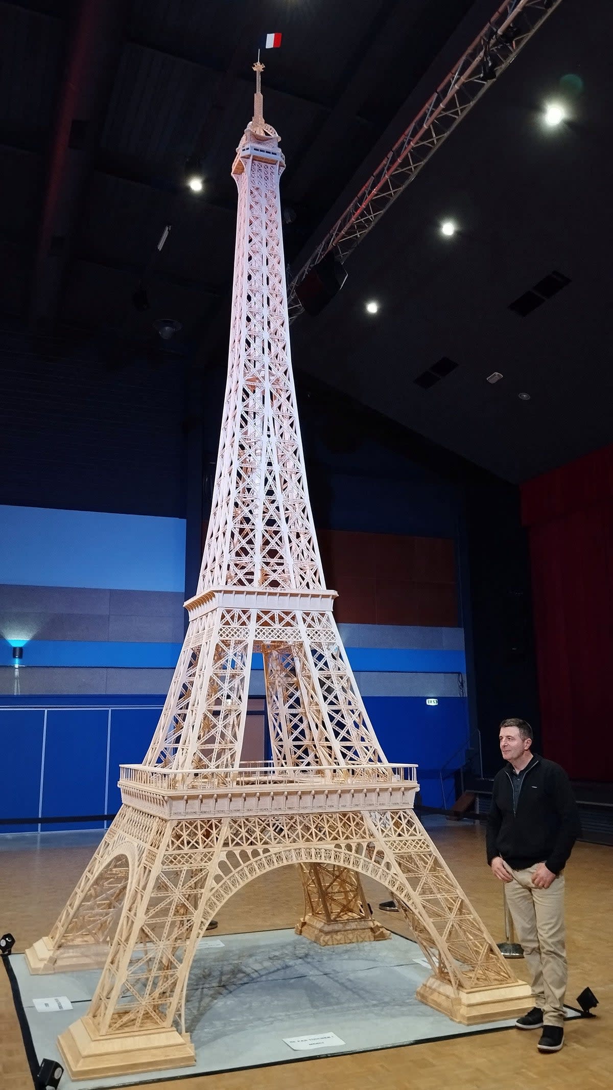 Richard Plaud spent eight years building a 23ft replica of the iconic Paris landmark  (via REUTERS)