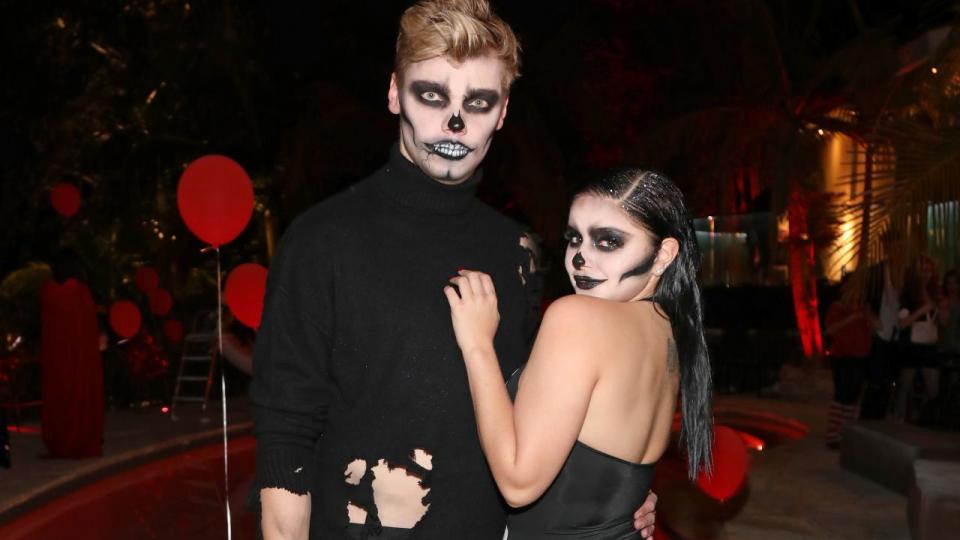 Ariel Winter Flaunts Her Curves in Sexy Skeleton Costume with Levi Meaden