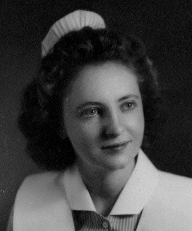 Betty Beecher as a U.S. cadet nurse in 1943.