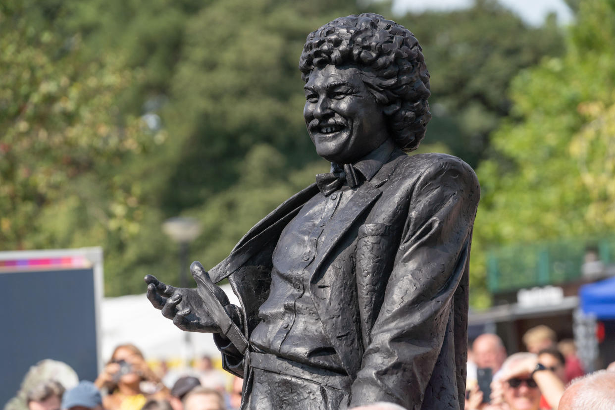 The unveiling of the Bobby Ball statue at Lowther Gardens, Lytham, Lancashire, August 28 2022. 