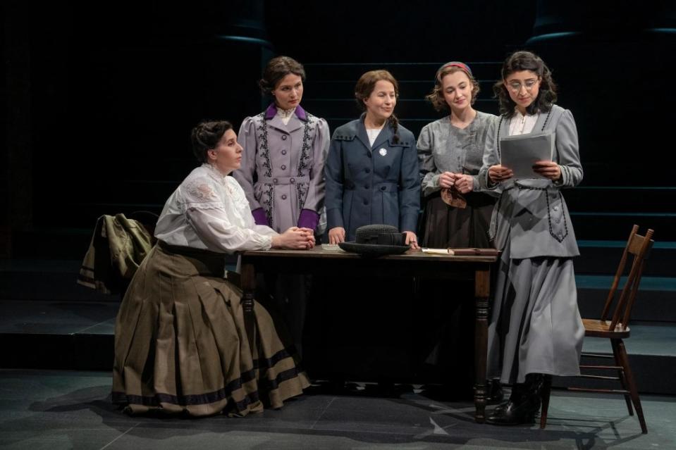 The Broadway musical “Suffs” tells the story of women suffragists. Joan Marcus