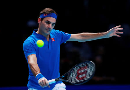 FILE PHOTO: Tennis - ATP Finals - The O2, London, Britain - November 17, 2018 Switzerland's Roger Federer in action during his semi final match against Germany's Alexander Zverev Action Images via Reuters/Andrew Couldridge