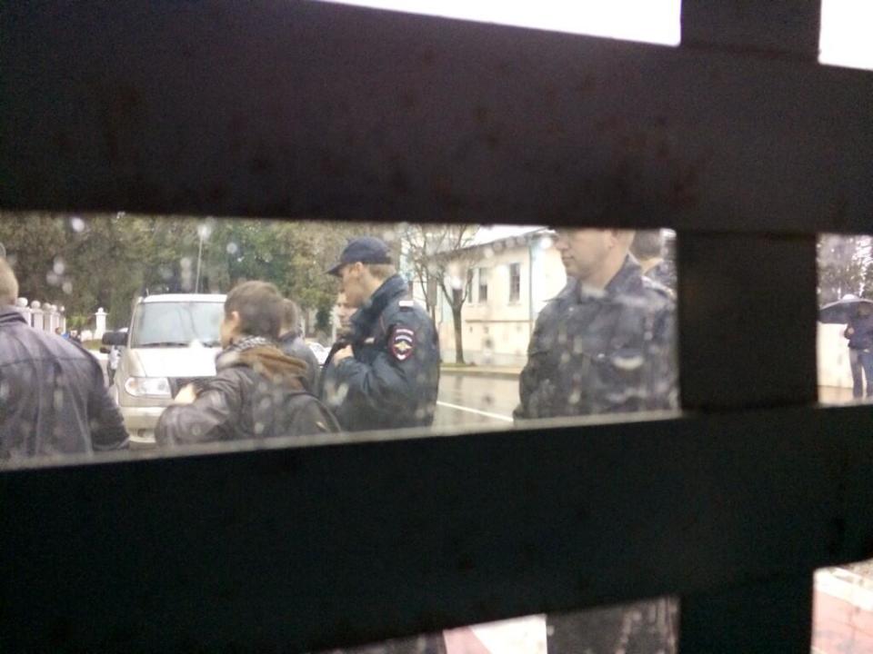 This photo provided by Maria Alekhina, a member of the punk band Pussy Riot, was taken from inside a police detention vehicle after she and several others were detained in Sochi, Russia, on Tuesday, Feb. 18, 2014. Fellow band member Nadezhda Tolokonnikova wrote on Twitter that she and Alekhina were detained Tuesday while walking in downtown Sochi, the host city of the Winter Olympics. (AP Photo/Maria Alekhina)