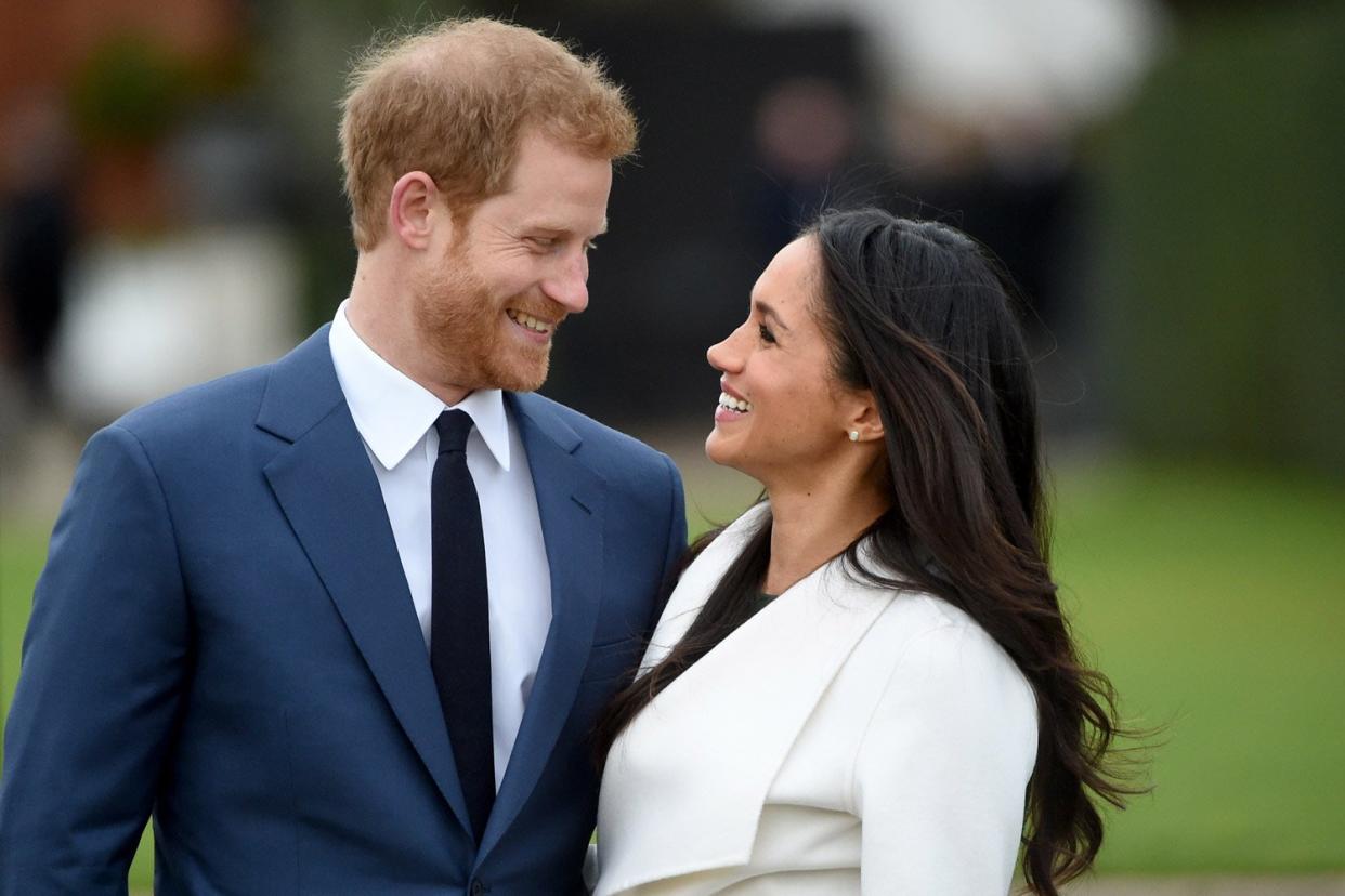 Happy couple: Prince Harry and Meghan Markle: EPA