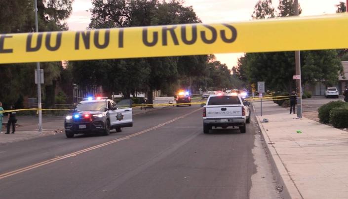 A woman was stabbed and killed near a post office in Fresno, Calif., on Sunday, July 23, 2023.