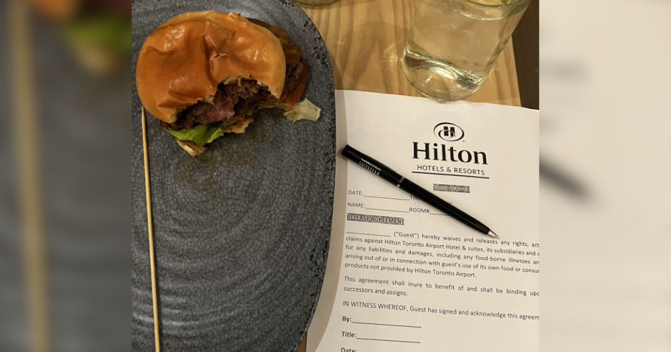 An American tourist took to Reddit after he was made to sign a waiver for ordering a medium done burger.