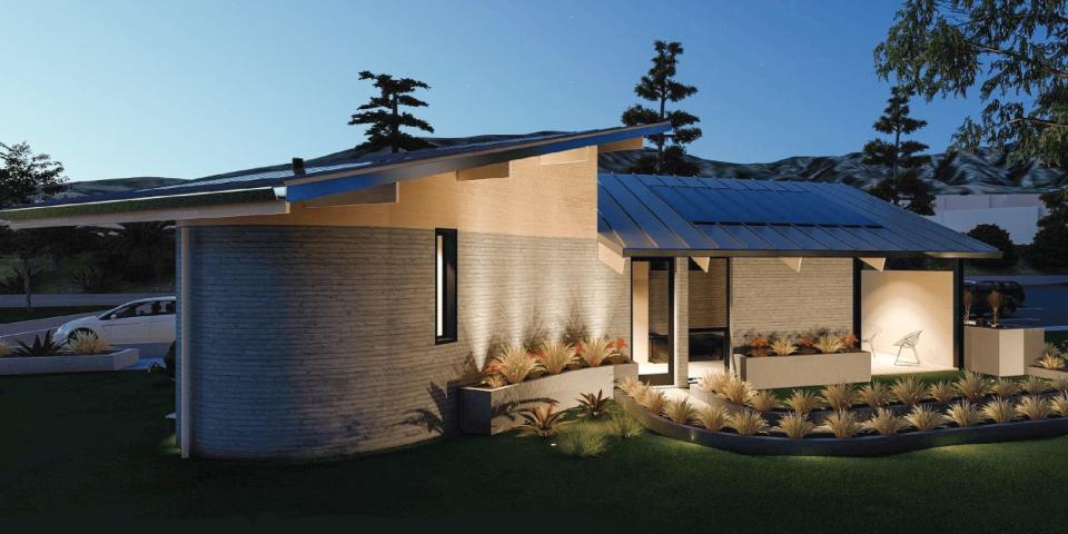 Die Woodbury University School of Architecture druckt die Außenwände ihres 425 Quadratfuß (39 Quadratmeter) großen Tiny Houses mit dem Namen Solar Futures House in 3D, wie auf dem Rendering zu sehen ist. - Copyright: Woodbury University School of Architecture