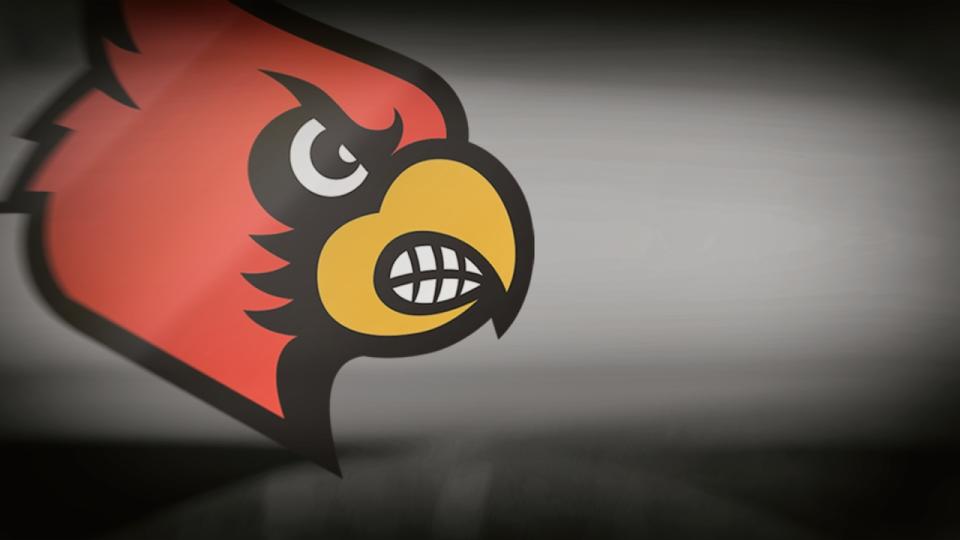 University of Louisville Cardinals logo, on texture, partial graphic