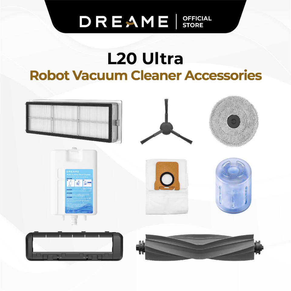 Dreame L20 Ultra Robot Vacuum Cleaner Accessories. (Photo: Shopee SG)