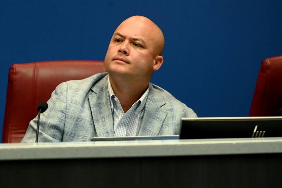 Commissioner Jason Bearden during the Board of Commissioners meeting on April 25, 2023.