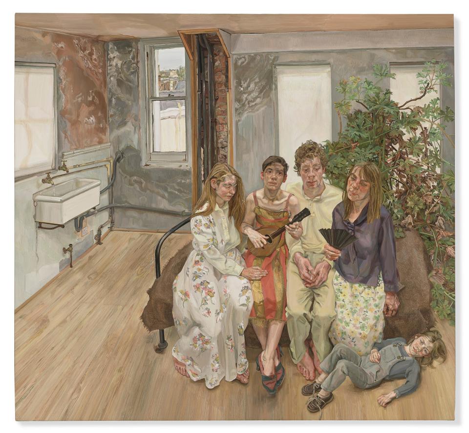 Lucian Freud, "Large Interior, W11 (after Watteau)"